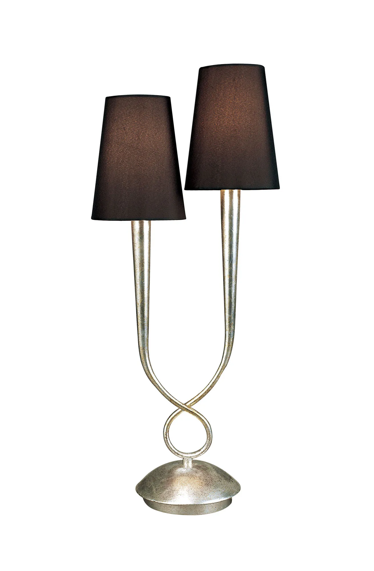 Paola Silver-Black Table Lamps Mantra Shaded Table Lamps